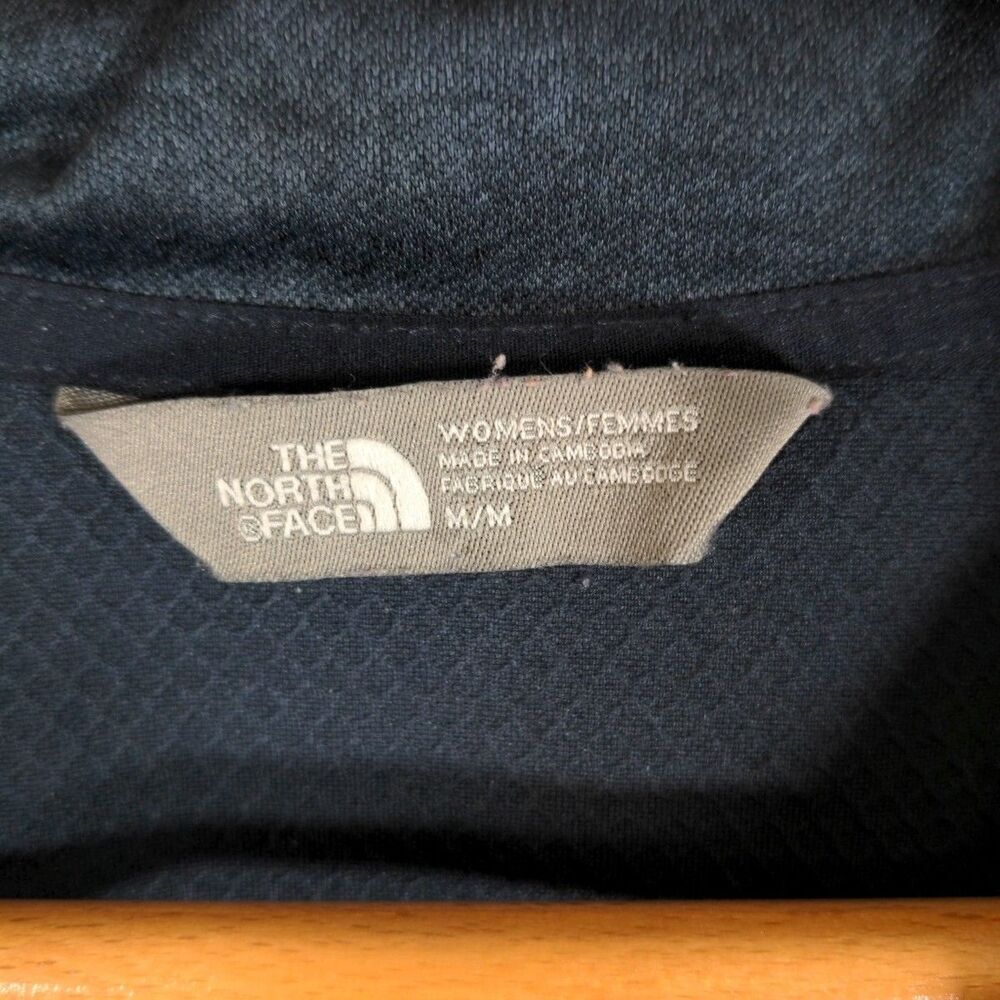 The North Face 1/4 Zip Pullover Sweater Womens M Navy Blue Mock Neck Lightweight - Picture 5 of 8